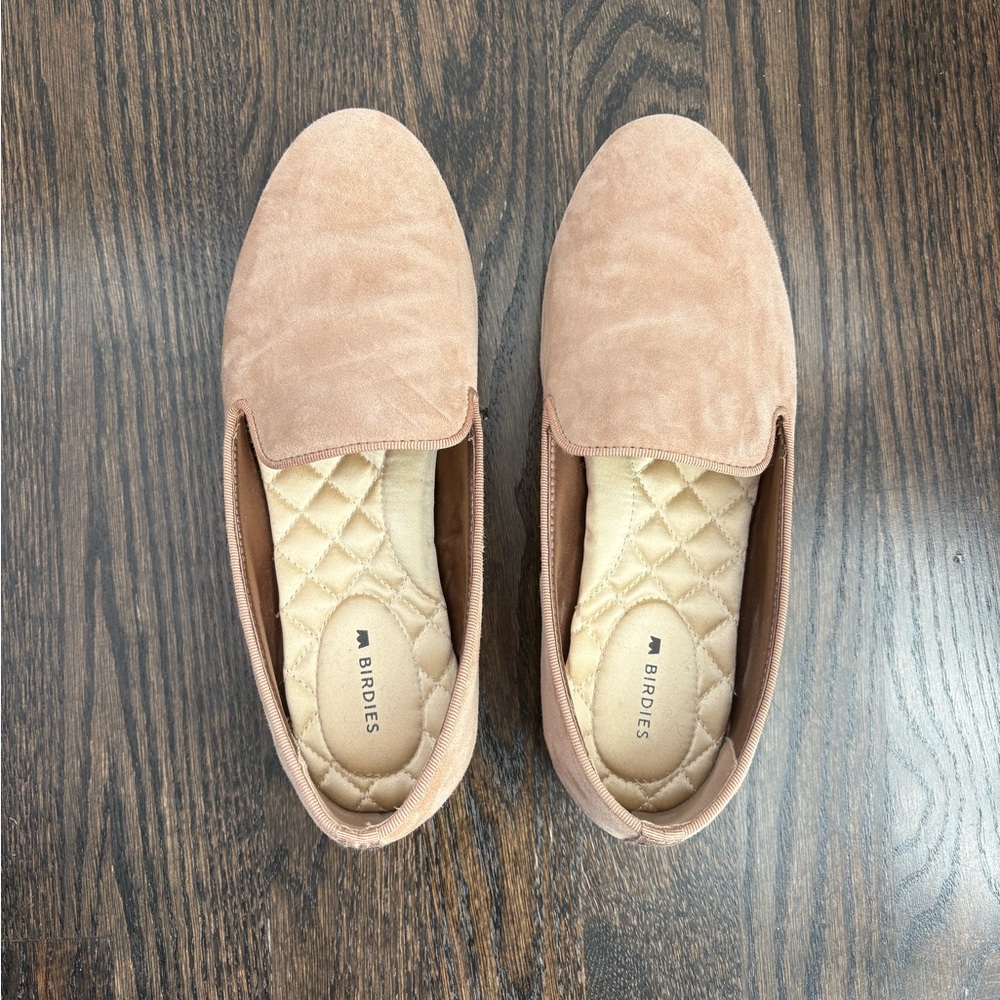 Birdies Beige Suede Women's Flats